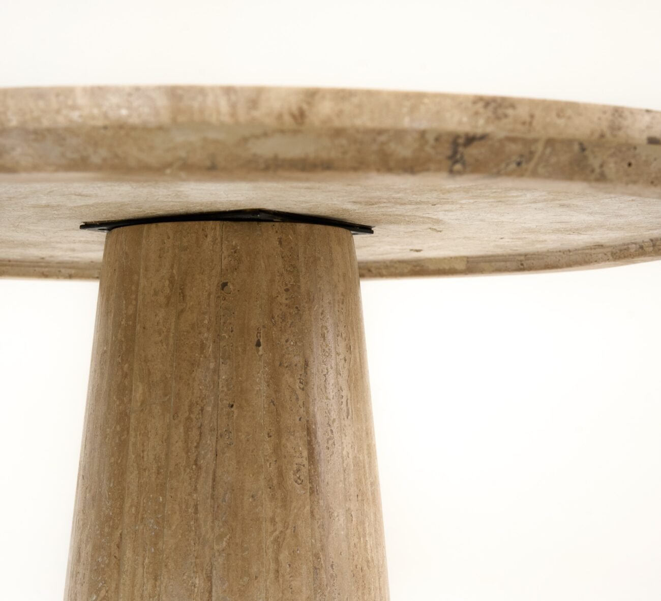 Modrest Velma - Modern Travertine Marble Round Dinette Table - Image 3