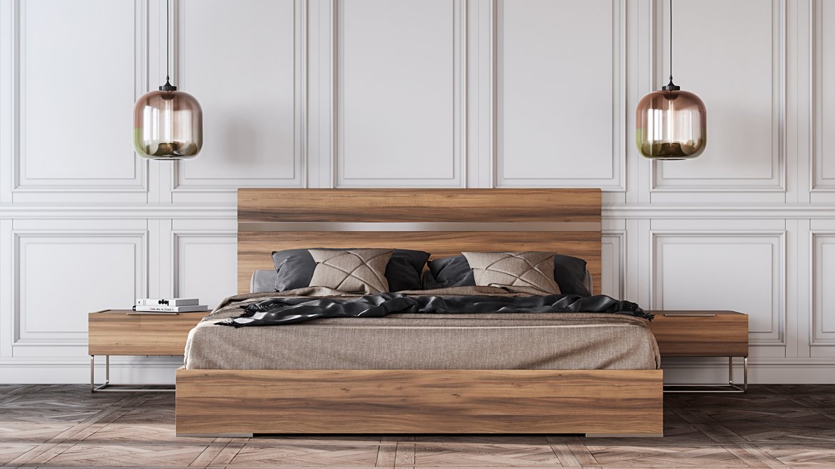 Nova Domus Lorenzo Italian Modern Light Oak 4-Piece Bedroom Set