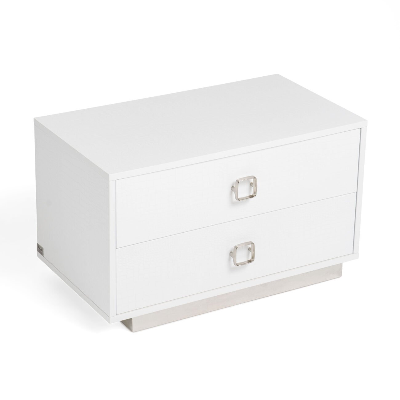 A&X Victoria Modern White Crocodile Nightstand - Image 2