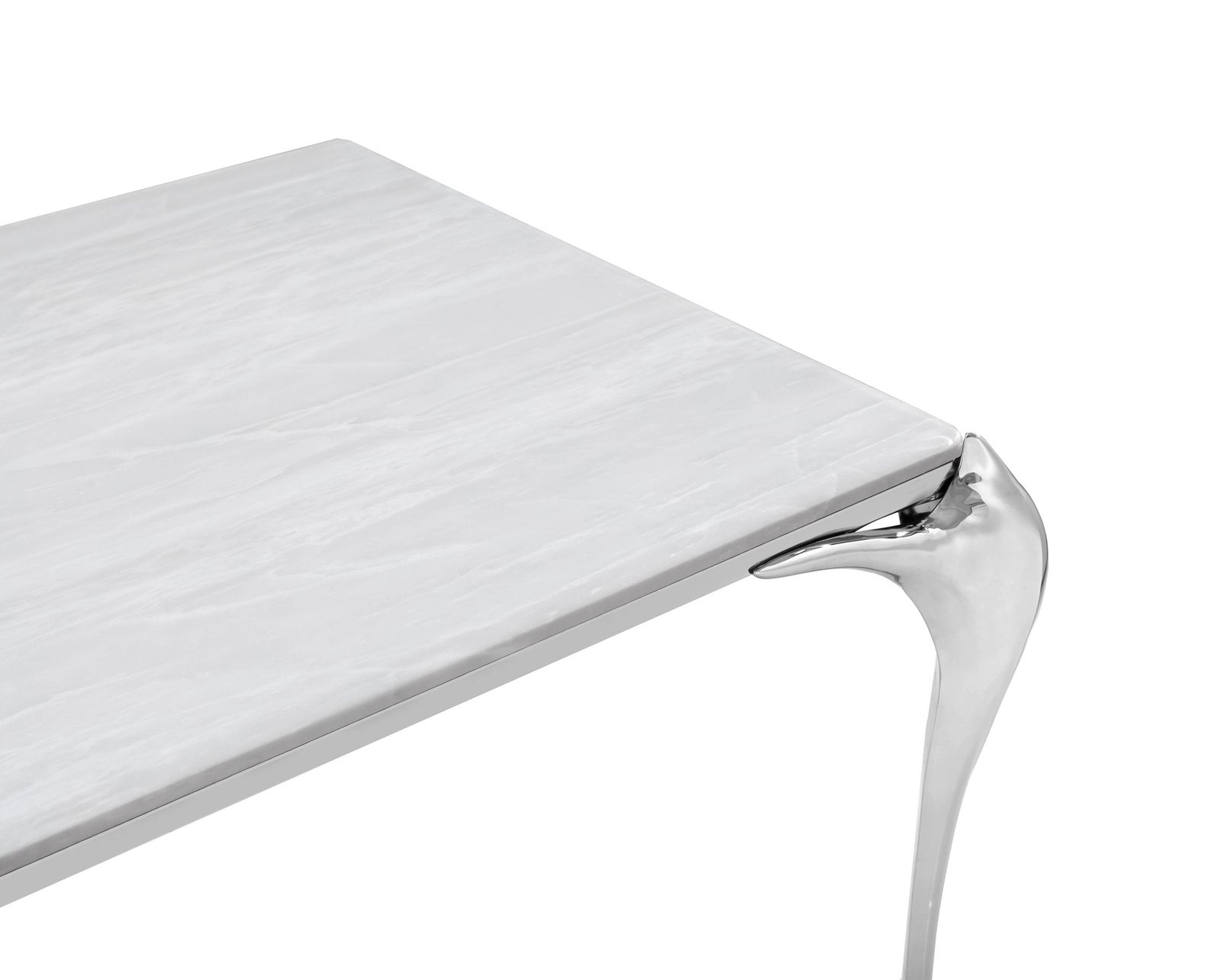 Modrest Vince - Modern Faux Marble & Stainless Steel Dining Table - Image 4