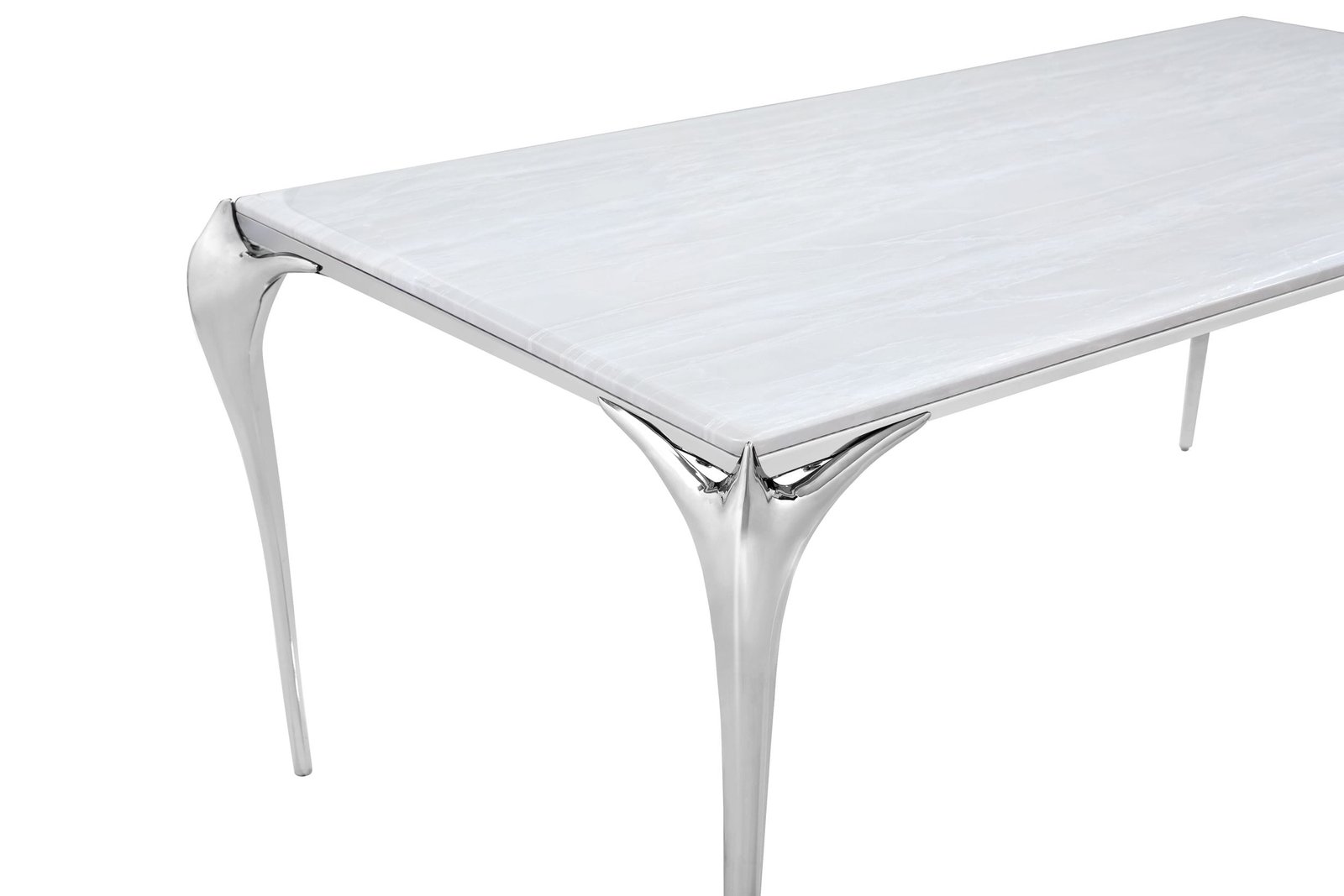 Modrest Vince - Modern Faux Marble & Stainless Steel Dining Table - Image 5
