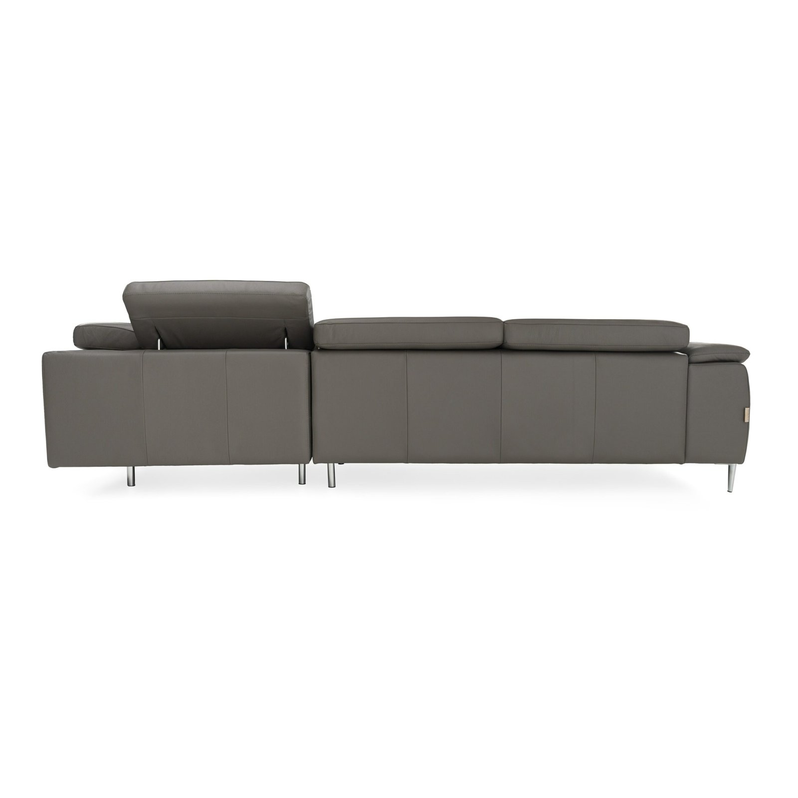 Lamod Italia Viola - Italian Contemporary Grey Leather Right Facing Sectional Sofa - Image 3