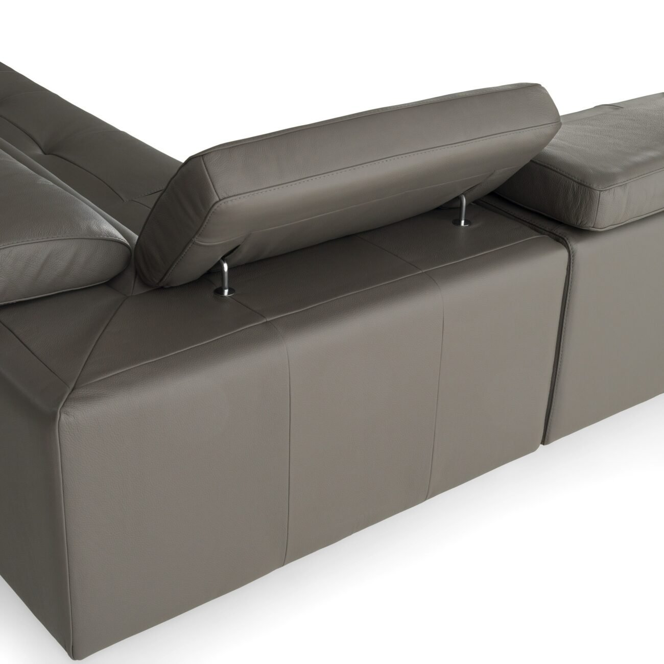 Lamod Italia Viola - Italian Contemporary Grey Leather Right Facing Sectional Sofa - Image 4