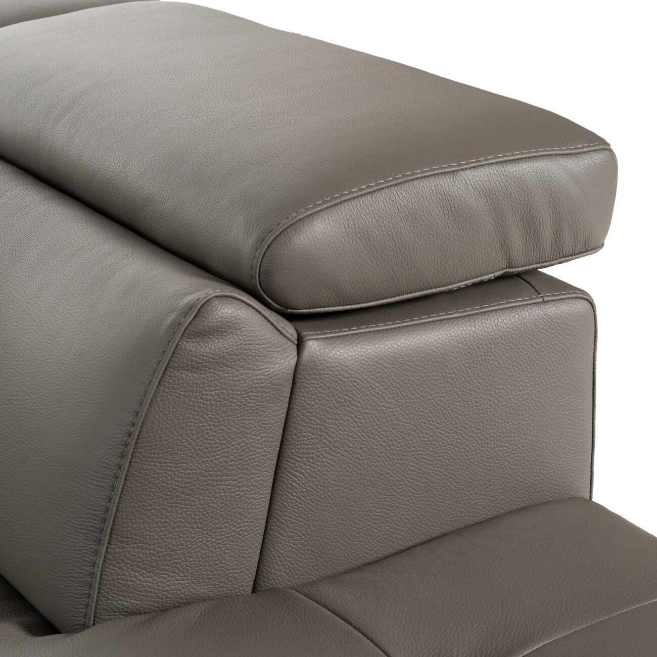 Lamod Italia Viola - Italian Contemporary Grey Leather Right Facing Sectional Sofa - Image 5