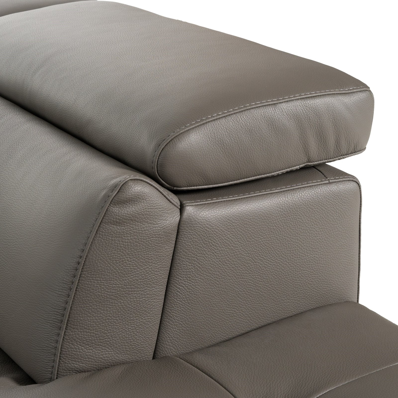 Lamod Italia Viola - Italian Contemporary Grey Leather Right Facing Sectional Sofa - Image 5