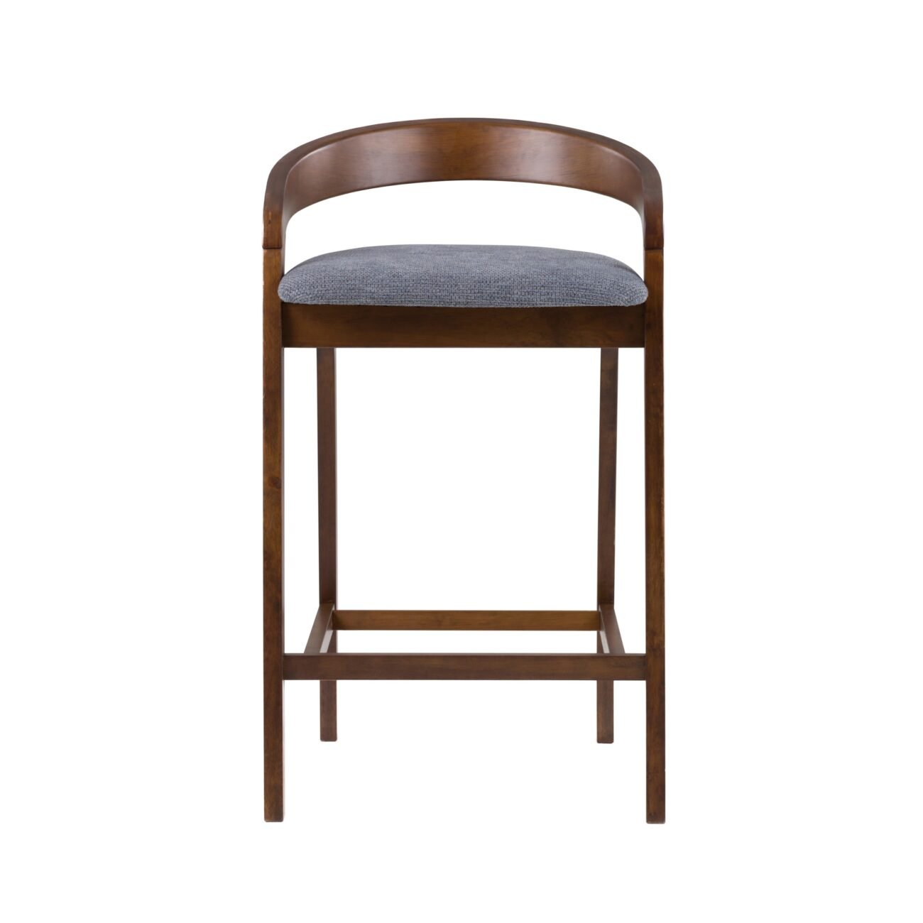 Modrest Vougler - Modern Grey Fabric + Walnut Counter Chair (Set of 2)