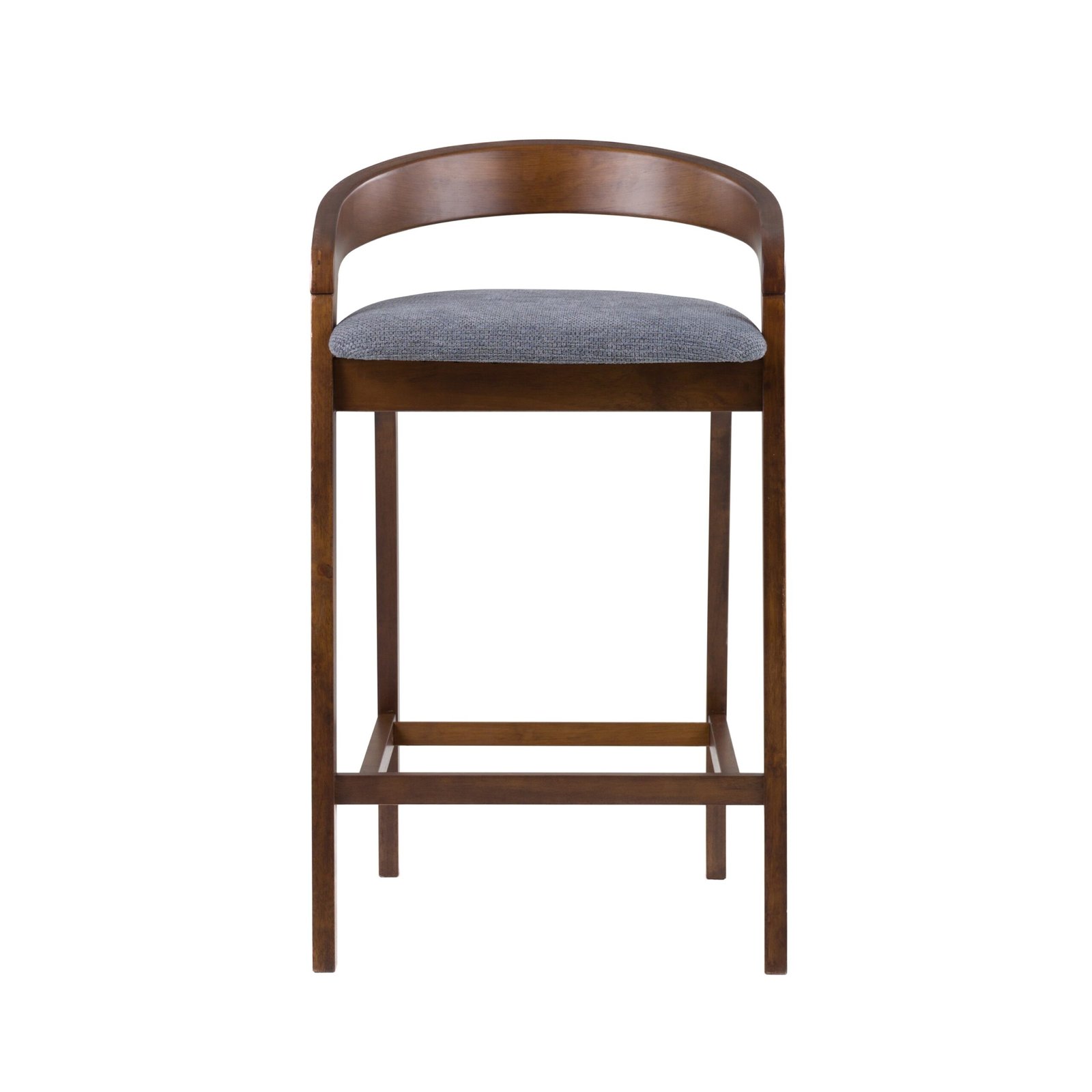 Modrest Vougler - Modern Grey Fabric + Walnut Counter Chair (Set of 2)
