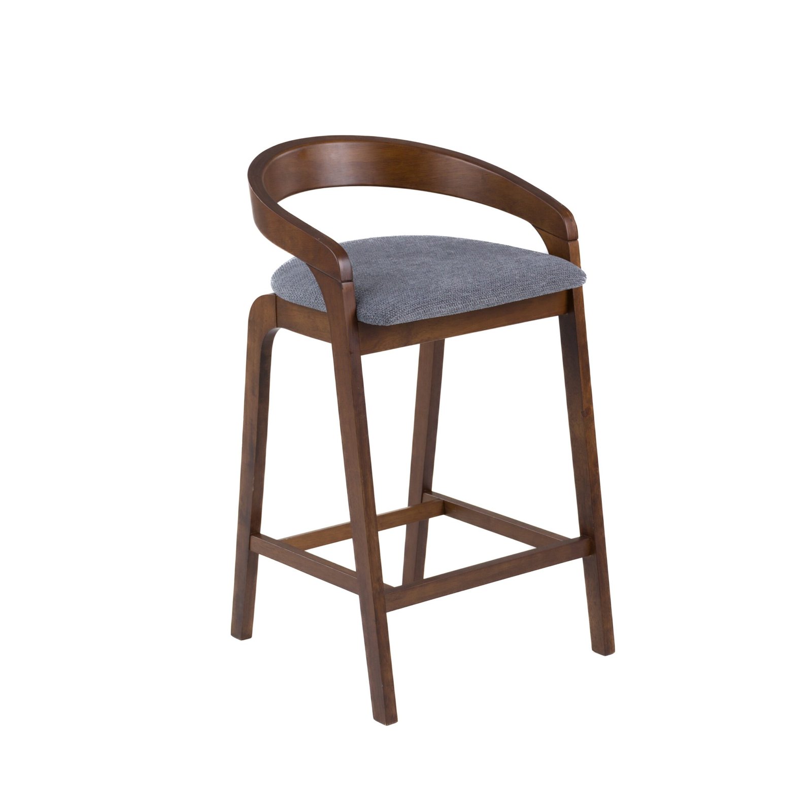 Modrest Vougler - Modern Grey Fabric + Walnut Counter Chair (Set of 2) - Image 3