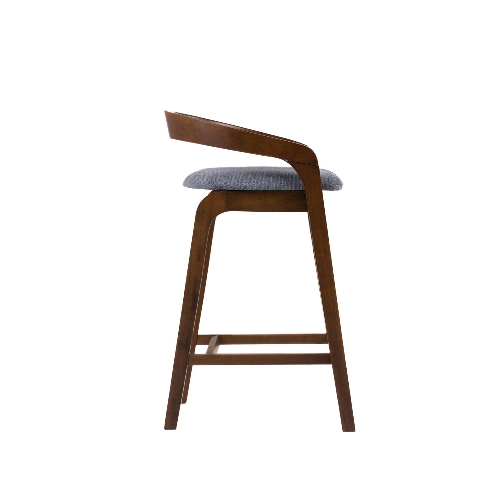 Modrest Vougler - Modern Grey Fabric + Walnut Counter Chair (Set of 2) - Image 4
