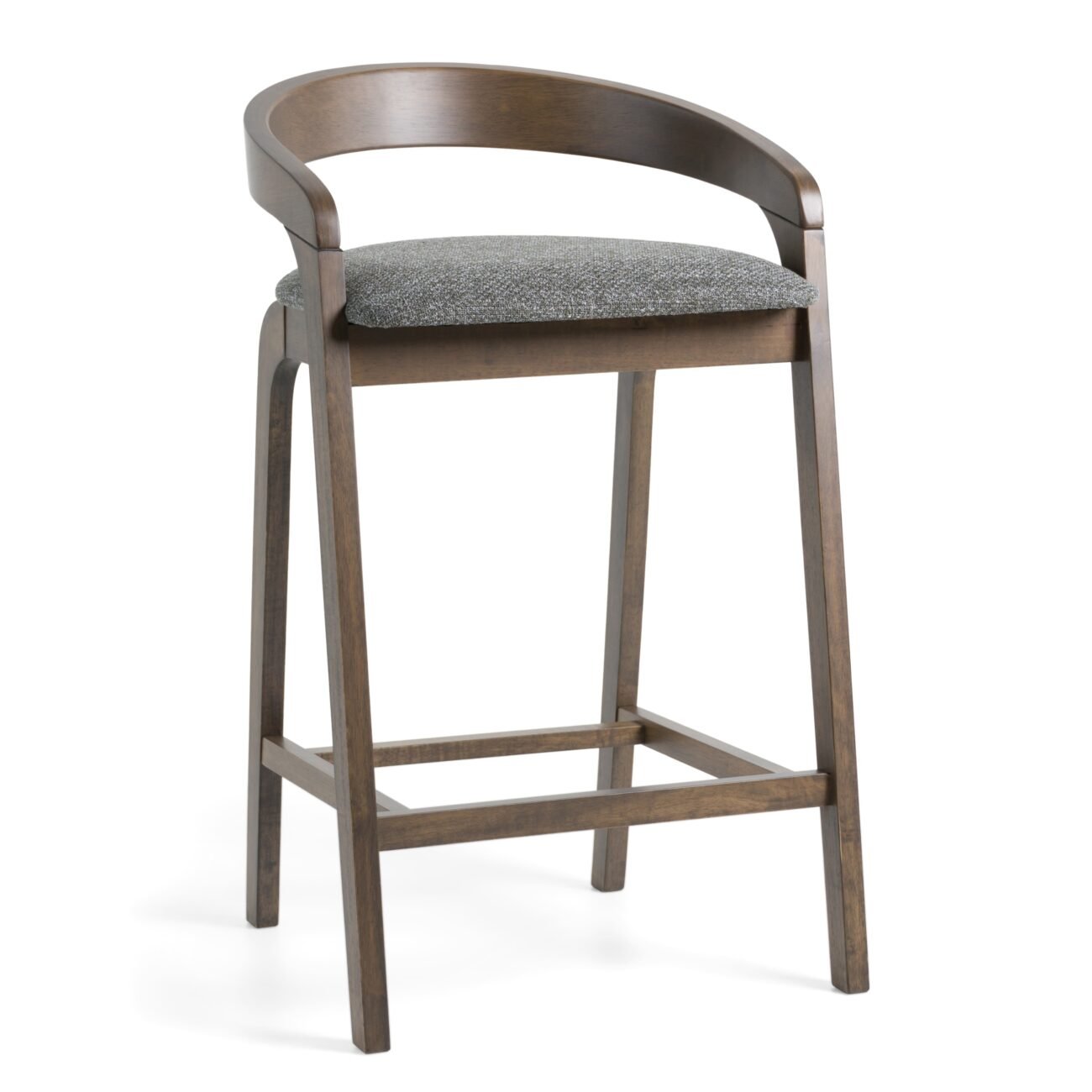 Modrest Vougler - Modern Grey Fabric + Wenge Counter Chair (Set of 2) - Image 2