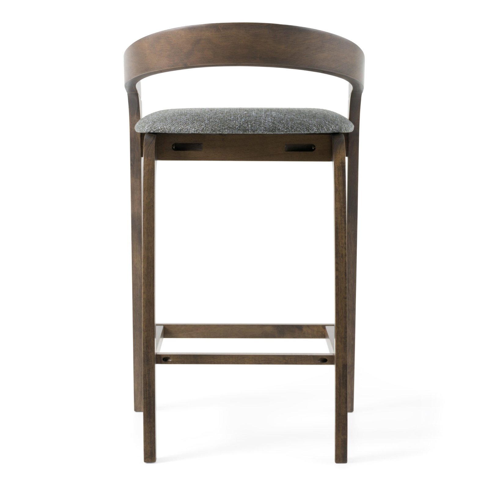Modrest Vougler - Modern Grey Fabric + Wenge Counter Chair (Set of 2) - Image 4