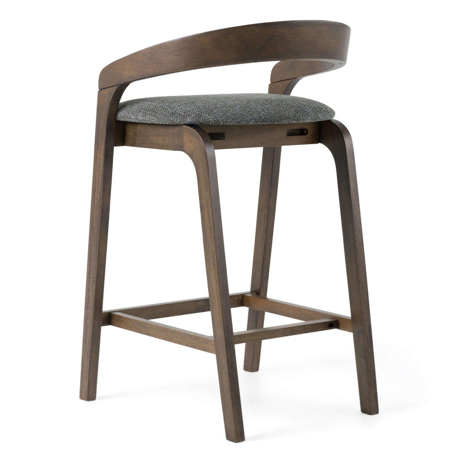 Modrest Vougler - Modern Grey Fabric + Wenge Counter Chair (Set of 2) - Image 5