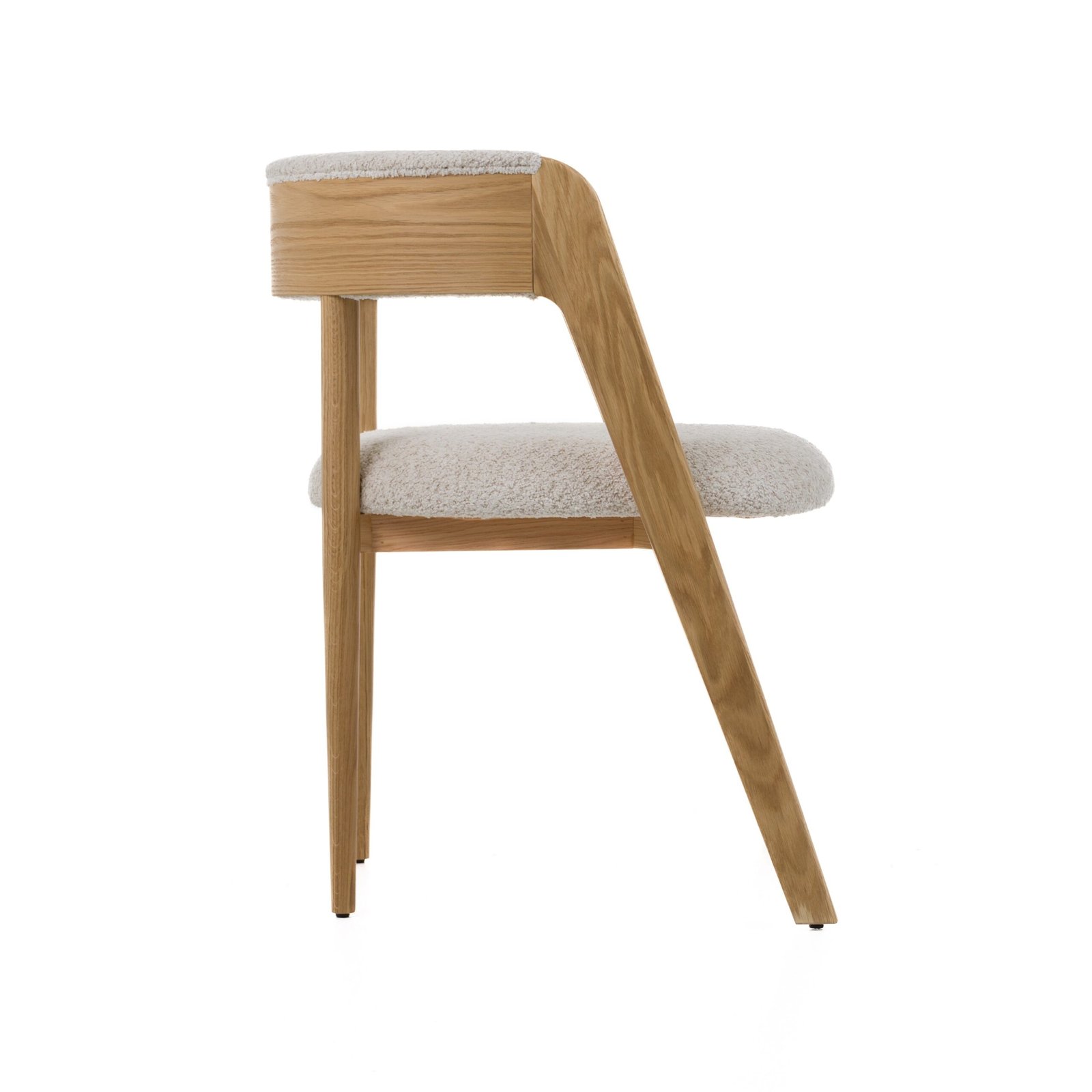 Modrest Vegas - Modern Cream Fabric + Natural Oak Dining Chair (Set of 2) - Image 2