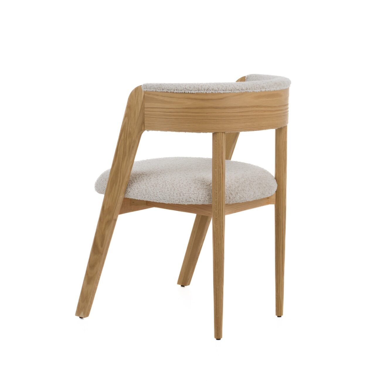 Modrest Vegas - Modern Cream Fabric + Natural Oak Dining Chair (Set of 2) - Image 4