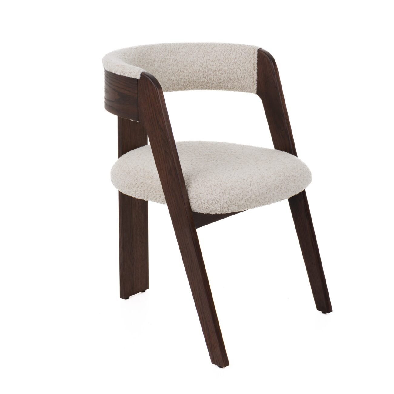 Modrest Washington - Modern Cream Fabric + Brown Oak Dining Chair (Set of 2) - Image 3
