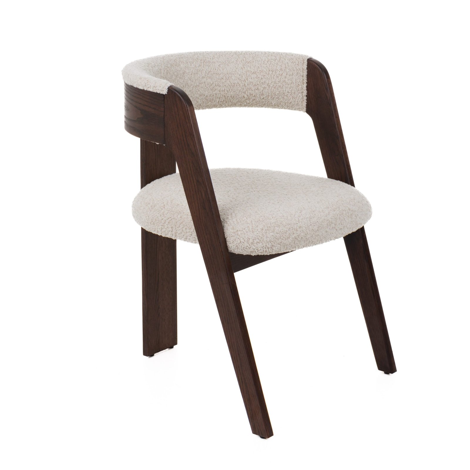 Modrest Washington - Modern Cream Fabric + Brown Oak Dining Chair (Set of 2) - Image 3