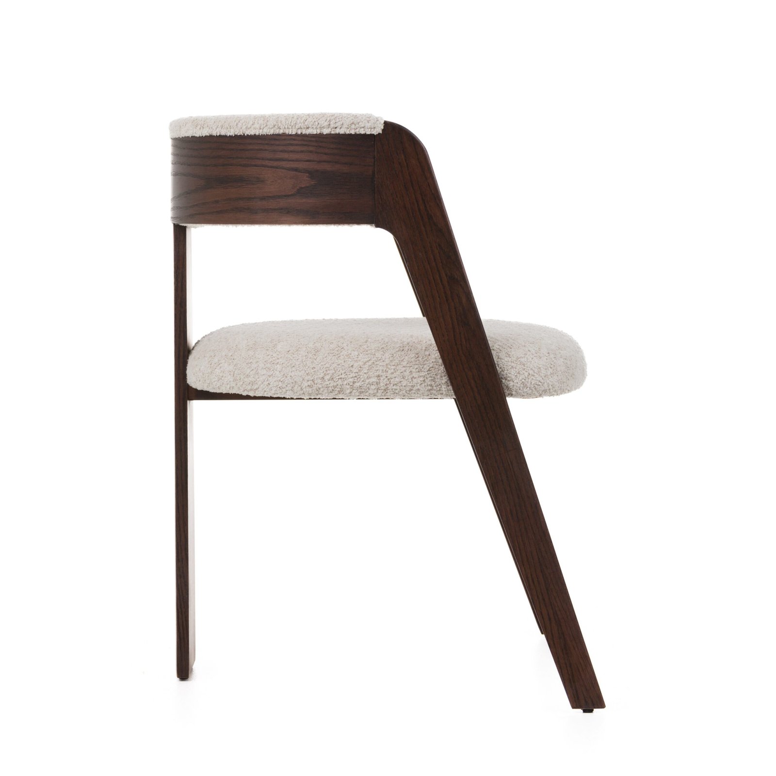 Modrest Washington - Modern Cream Fabric + Brown Oak Dining Chair (Set of 2) - Image 4