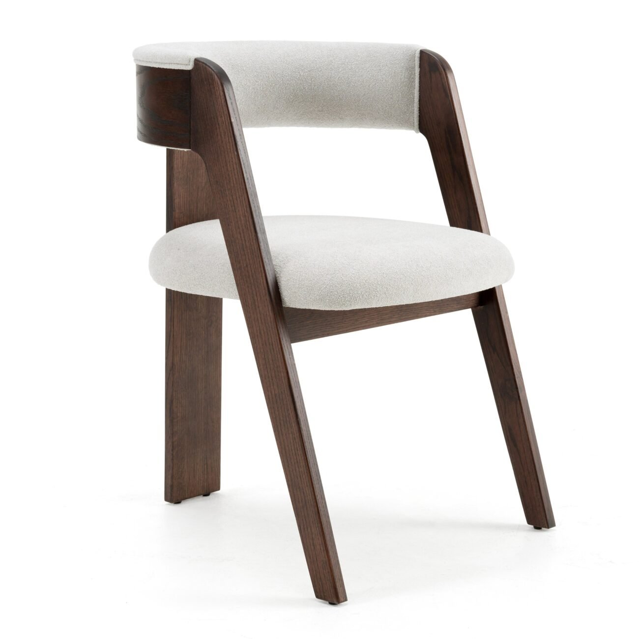 Modrest Washington - Modern Off-White Fabric + Brown Oak Dining Chair (Set of 2) - Image 2
