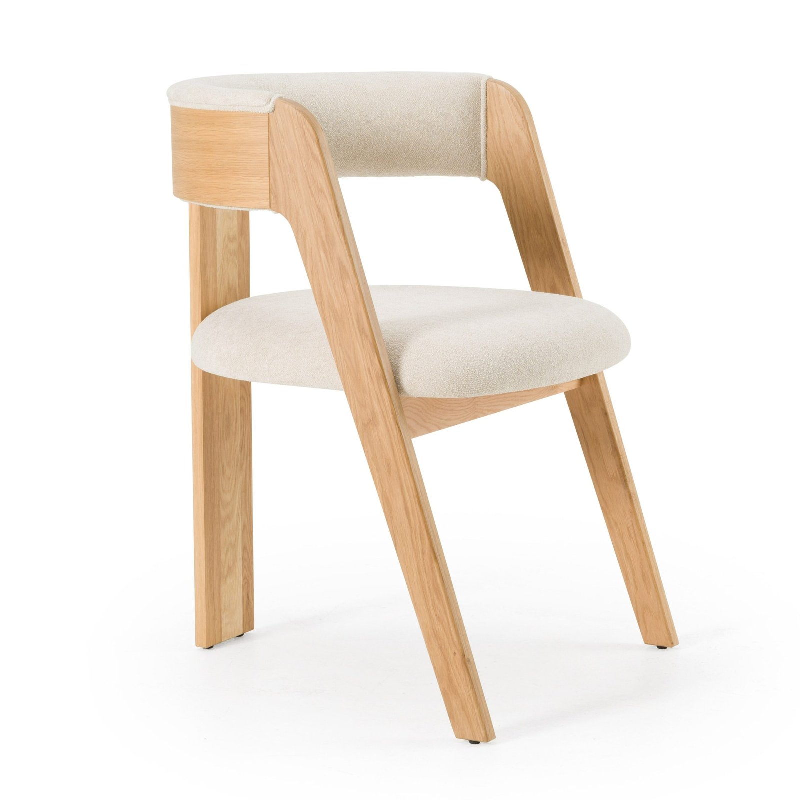 Modrest Washington - Modern Beige Fabric + White Oak Dining Chair (Set of 2) - Image 2