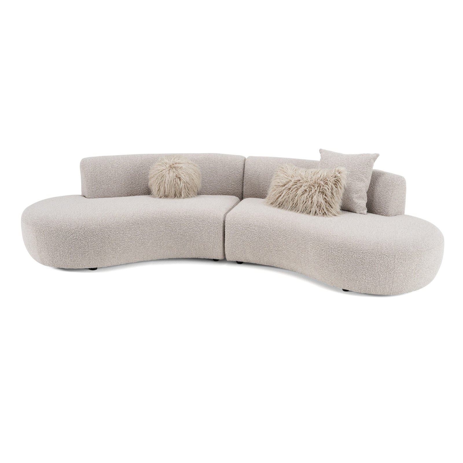 Divani Casa Weldon - Modern Grey Fabric Curved Sectional - Image 2