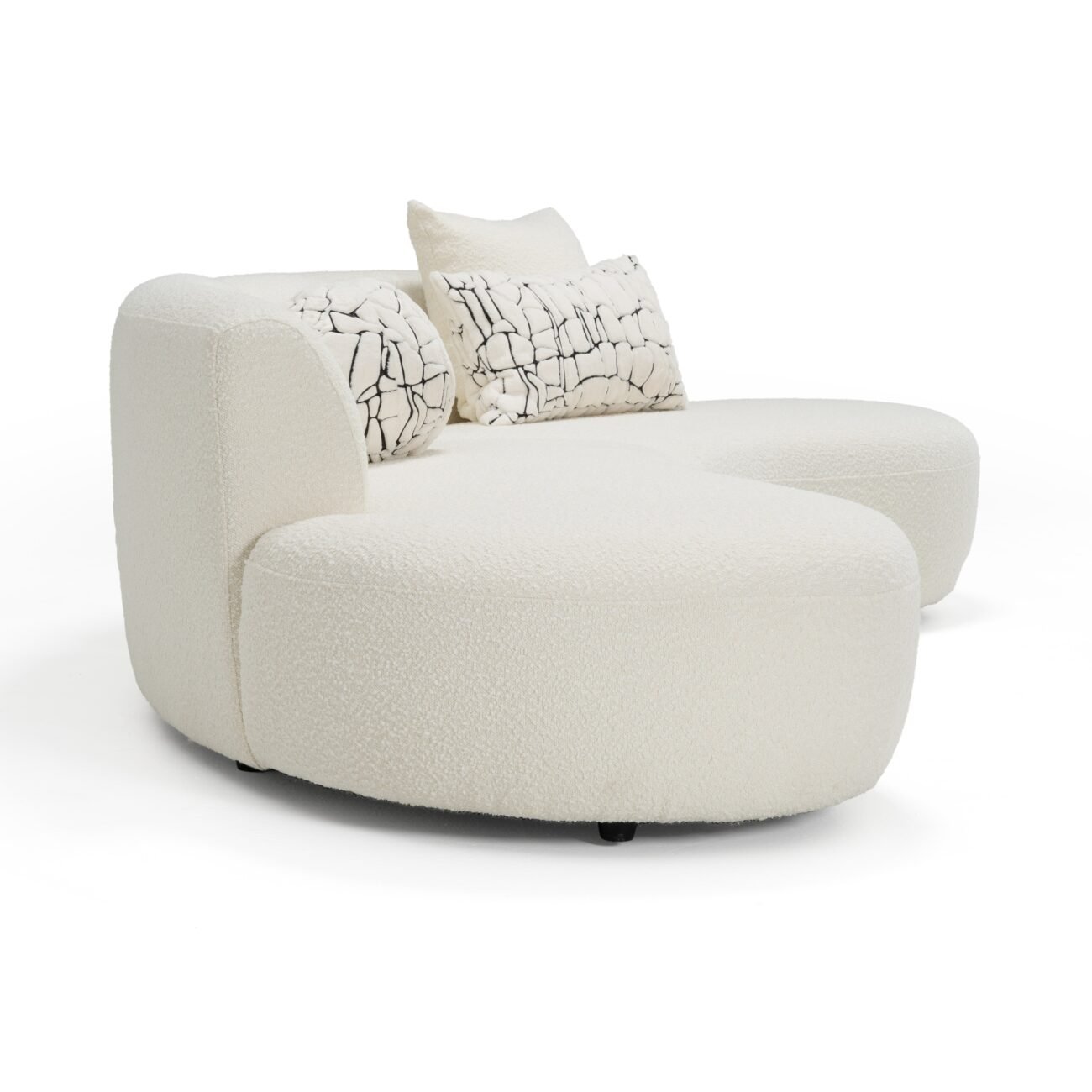 Divani Casa Weldon - Modern Cream Fabric Curved Sectional - Image 2