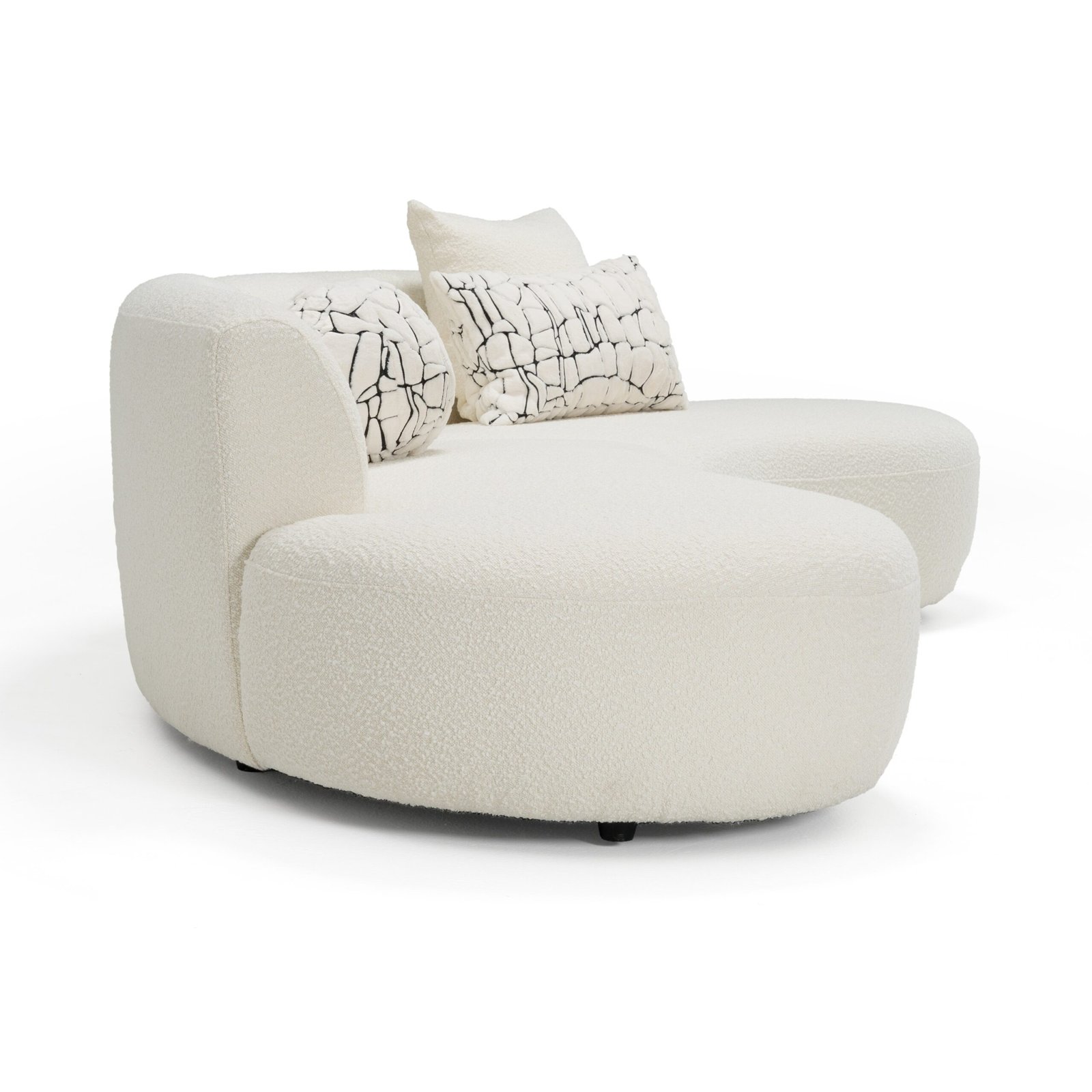Divani Casa Weldon - Modern Cream Fabric Curved Sectional - Image 2