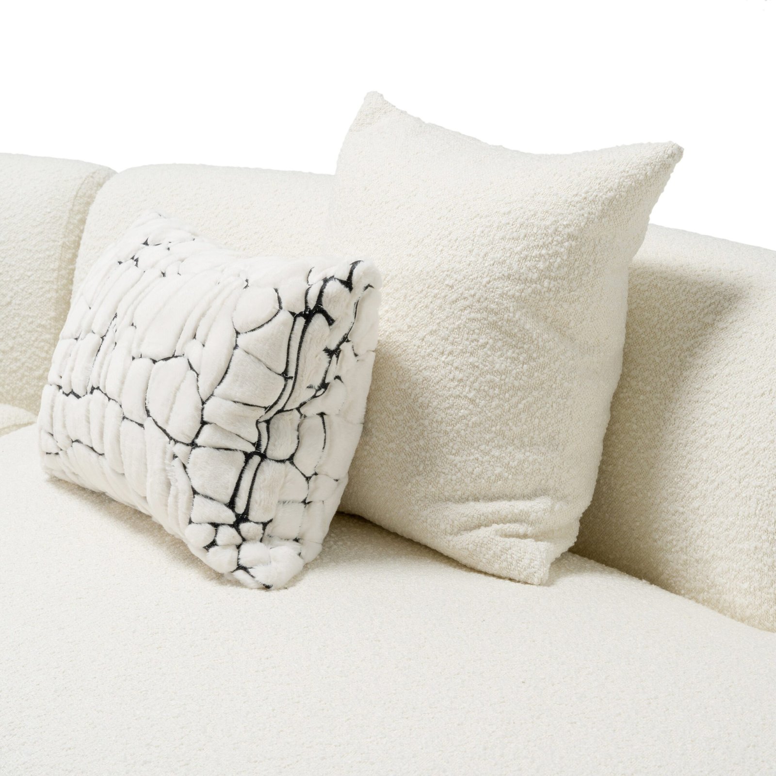 Divani Casa Weldon - Modern Cream Fabric Curved Sectional - Image 3