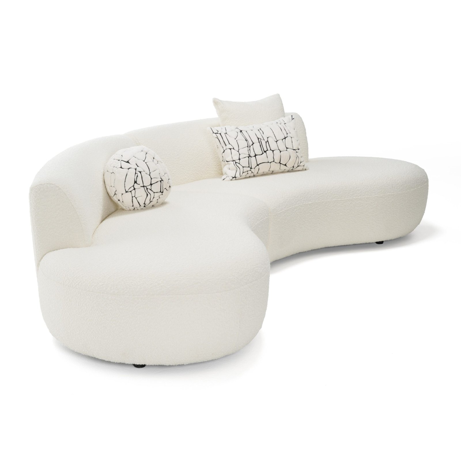Divani Casa Weldon - Modern Cream Fabric Curved Sectional - Image 4