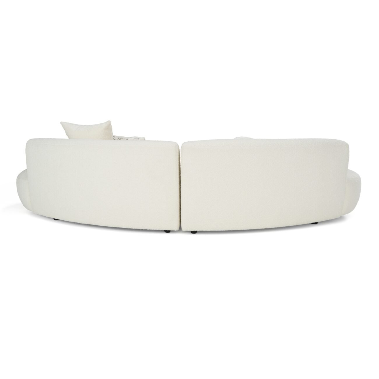 Divani Casa Weldon - Modern Cream Fabric Curved Sectional - Image 5