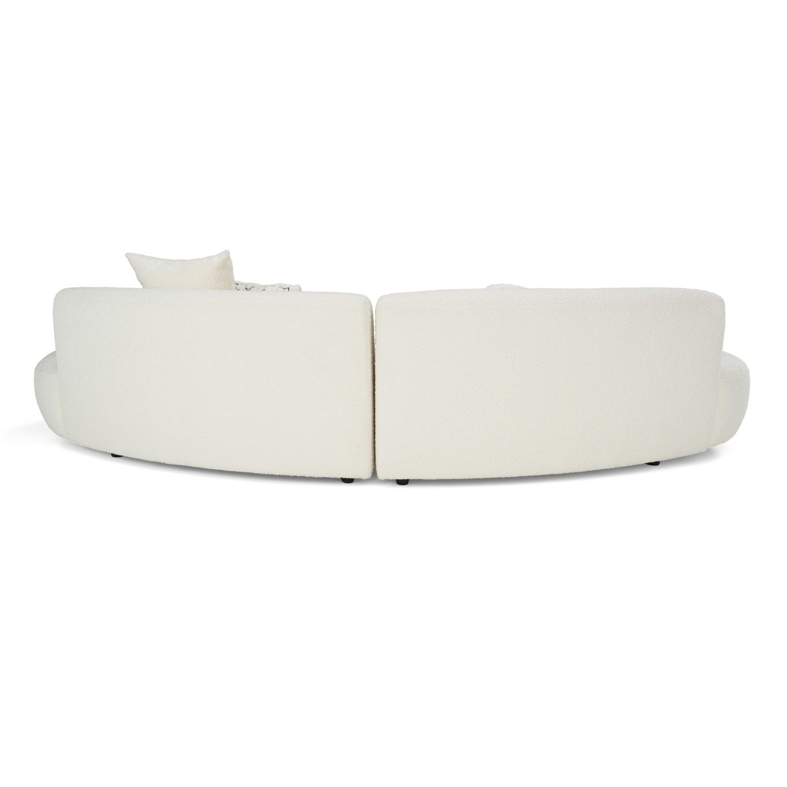 Divani Casa Weldon - Modern Cream Fabric Curved Sectional - Image 5