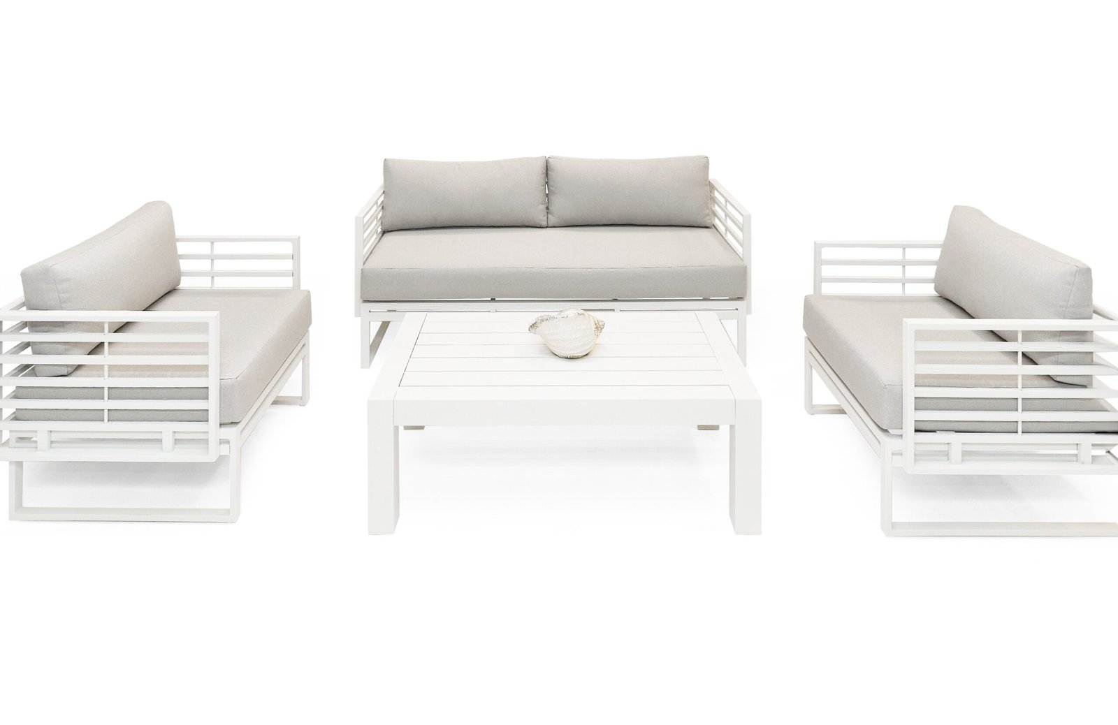 Renava Wharf - Outdoor Light Grey and White Sofa Set - Image 4