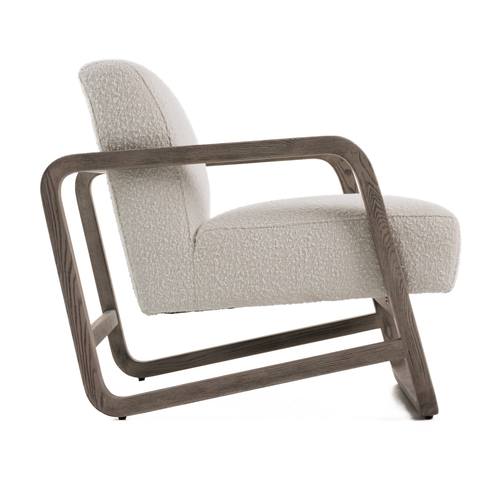 Modrest Wilber - Modern Off-White Fabric + Grey Wood Accent Chair - Image 4
