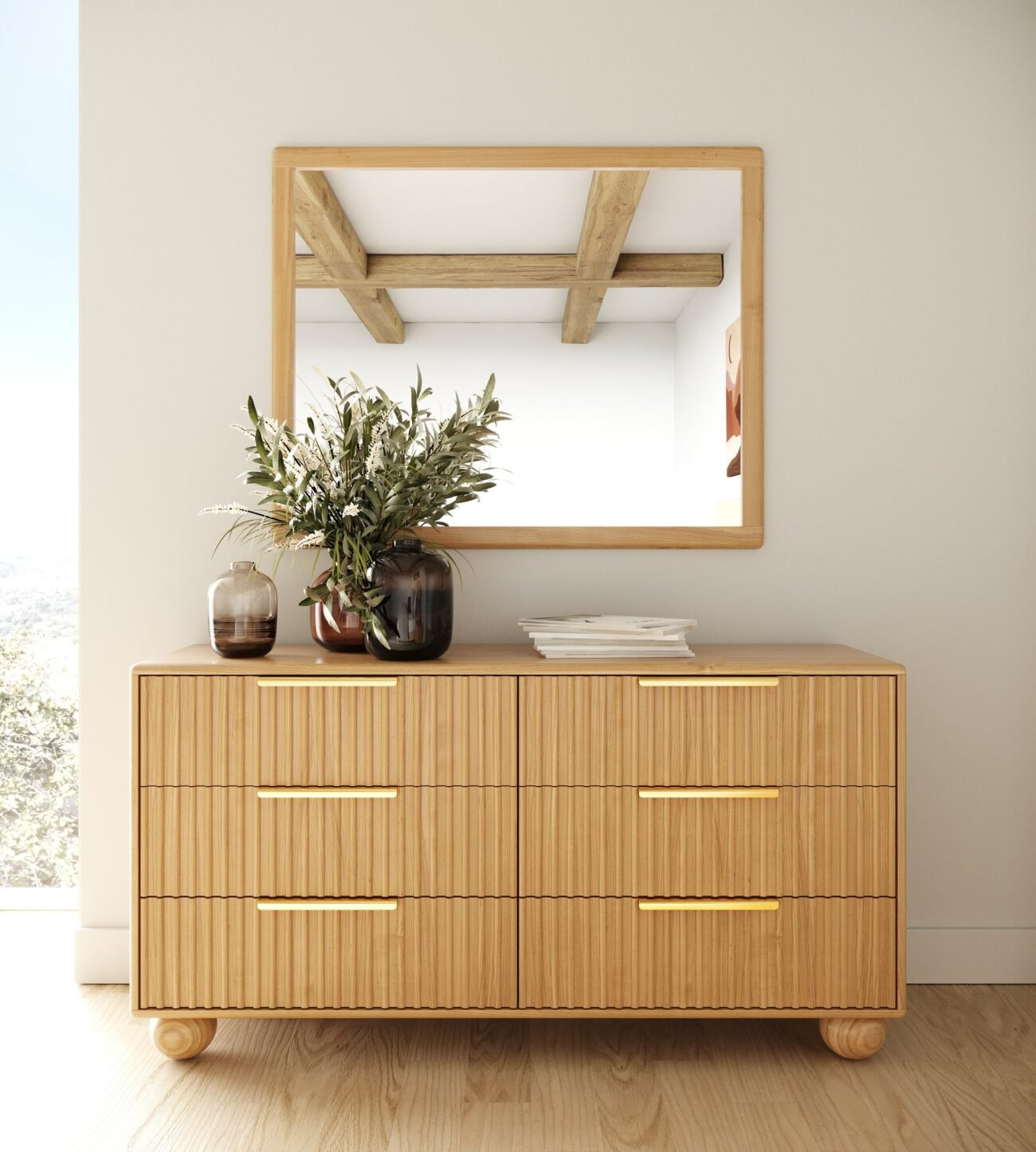 Modrest Winters - Modern Natural Oak 4-Piece Bedroom Set - Image 3