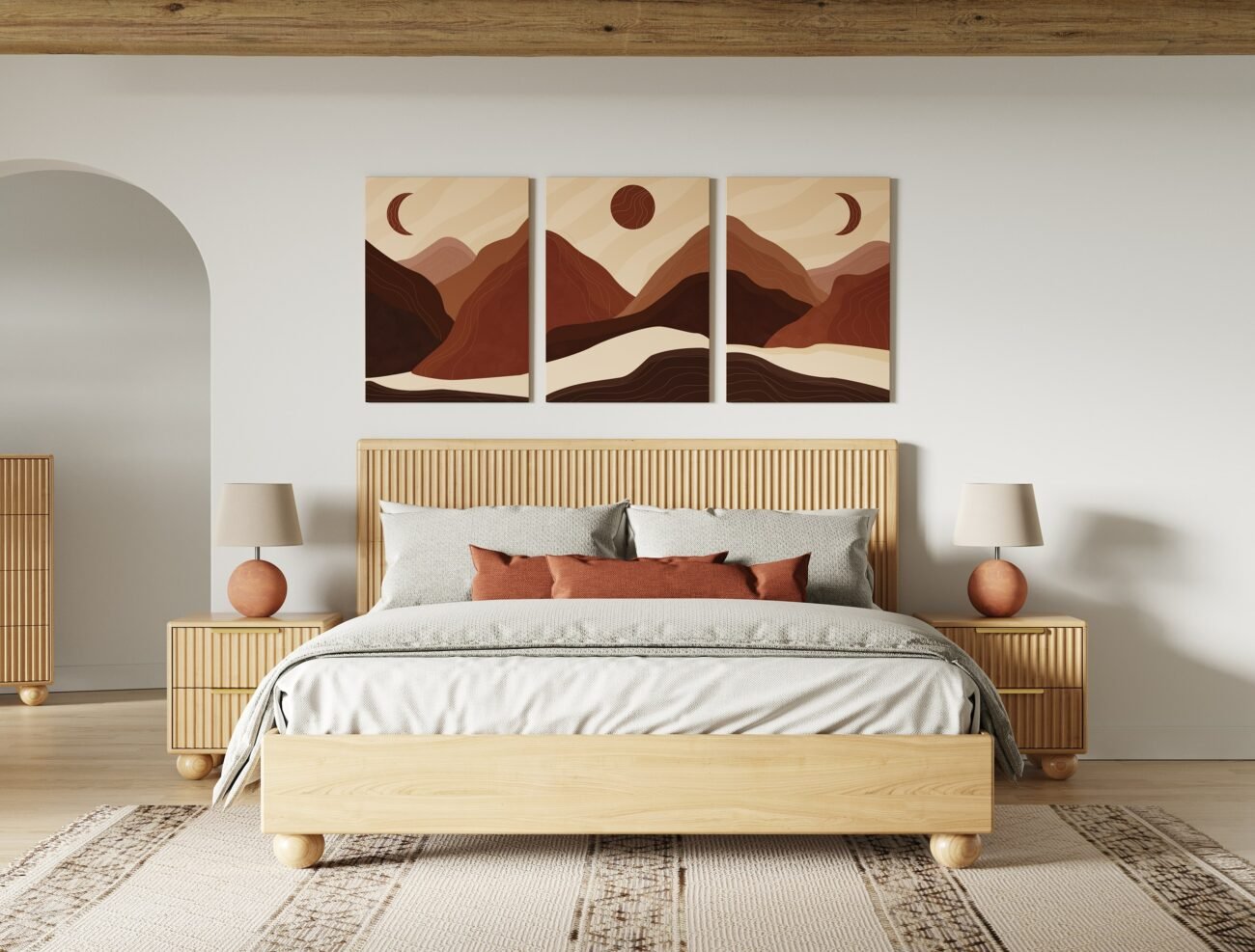 Modrest Winters - Modern Natural Oak 4-Piece Bedroom Set - Image 2