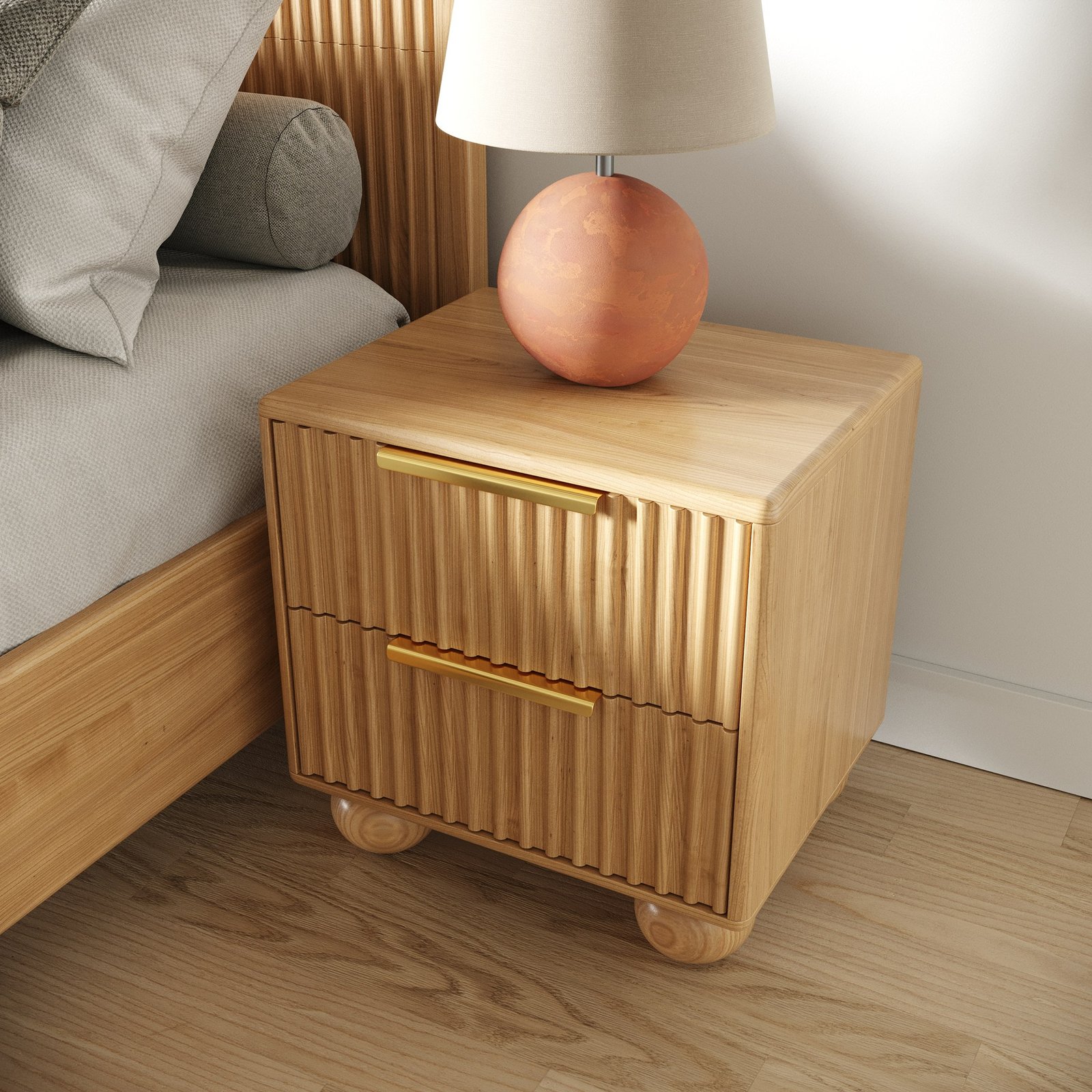 Modrest Winters - Modern Natural Oak 4-Piece Bedroom Set - Image 4