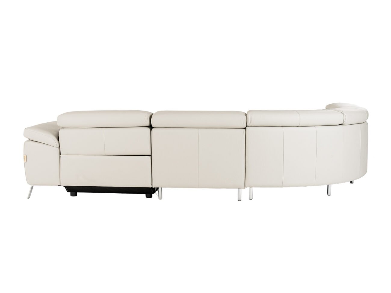 Lamod Italia Mini Wonder - Italian Modern Grey Leather Sectional Sofa with Recliner - Image 4