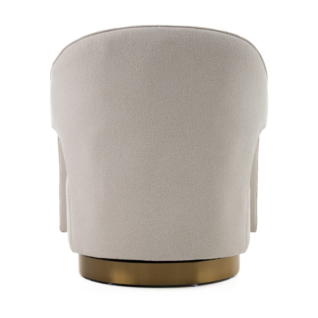Modrest Worley - Modern Beige Fabric + Gold Swivel Accent Chair - Image 4