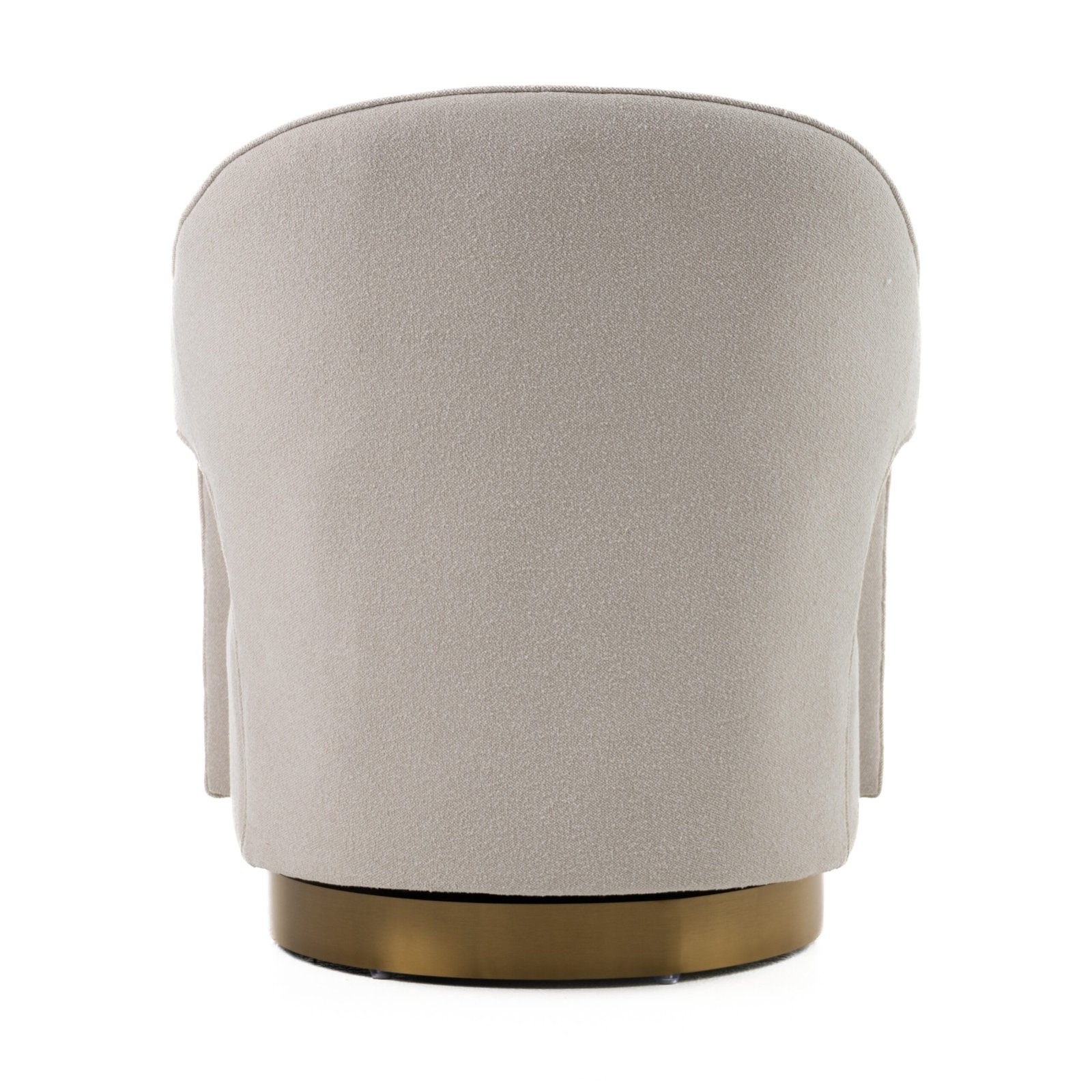 Modrest Worley - Modern Beige Fabric + Gold Swivel Accent Chair - Image 4