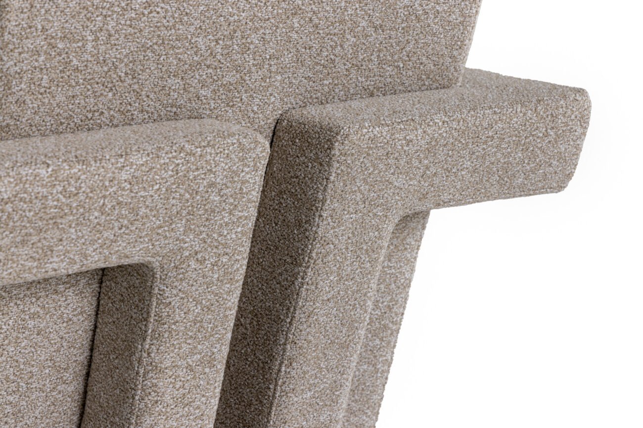 Modrest Wylie - Modern Beige Fabric Accent Chair - Image 3