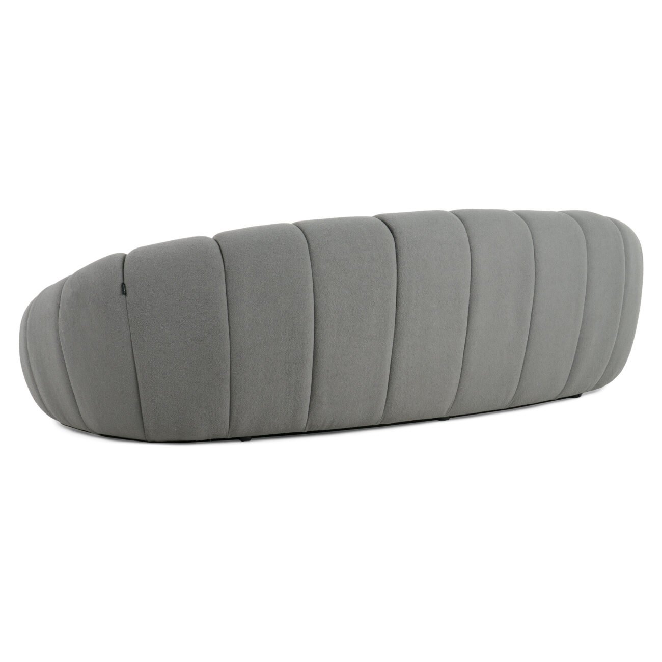 Divani Casa Yolonda - Modern Curved Light Grey Fabric Sofa - Image 5