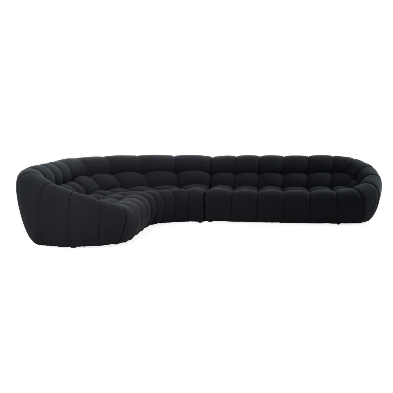 Divani Casa Yolonda - Black Fabric Sectional Sofa - Image 3