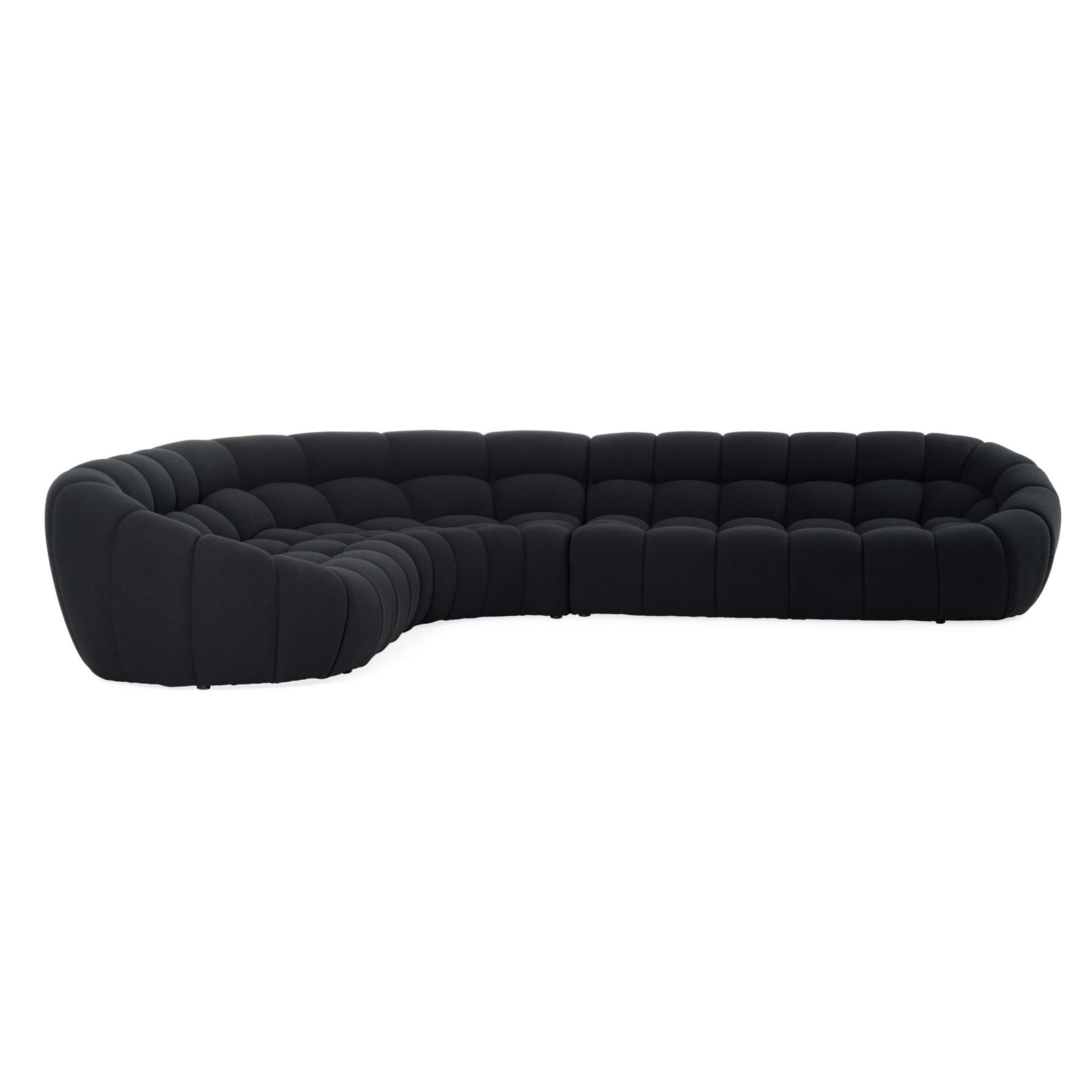 Divani Casa Yolonda - Black Fabric Sectional Sofa - Image 3