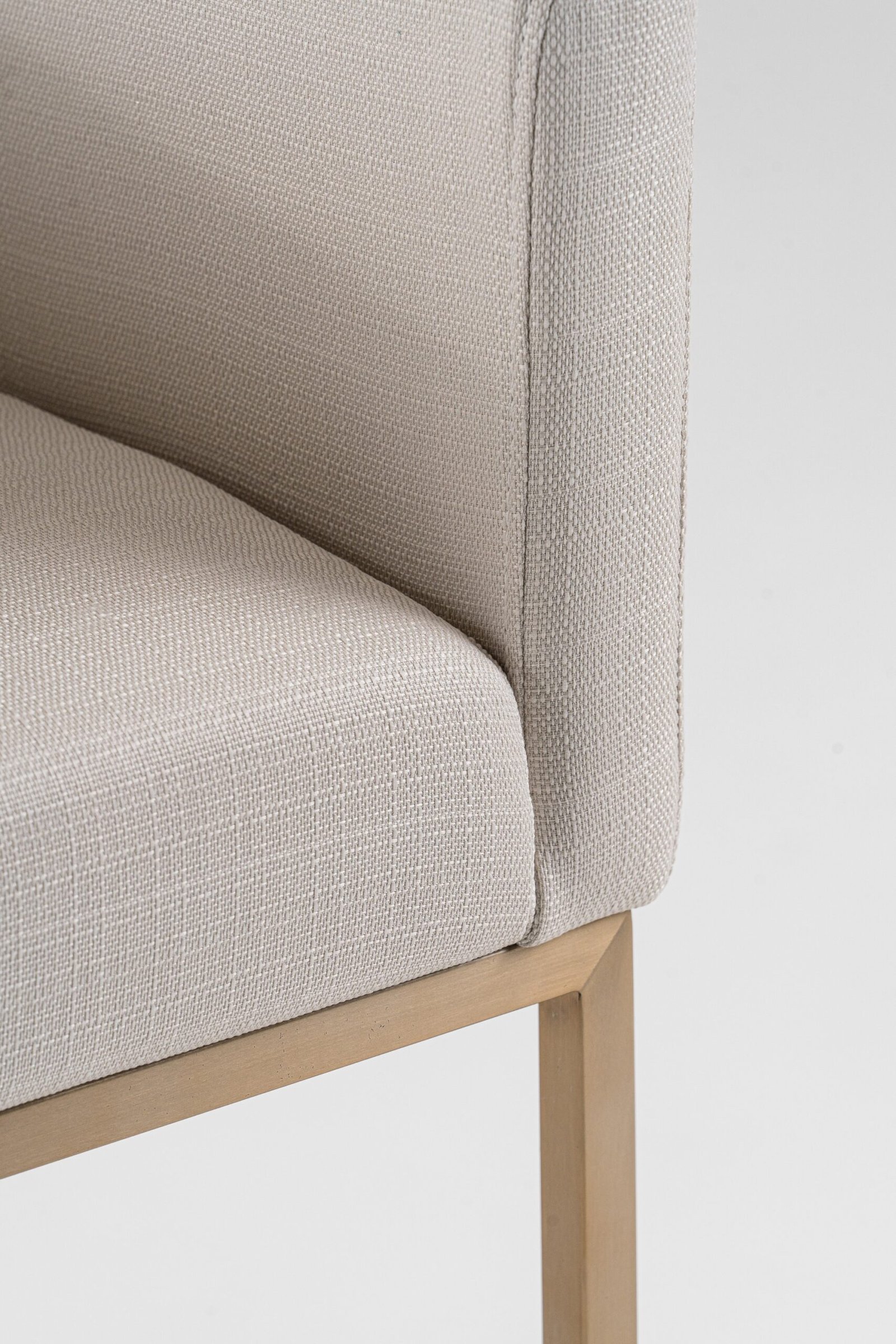 Modrest Yukon - Modern Off White Fabric & Brushed Brass Counter Chair - Image 2