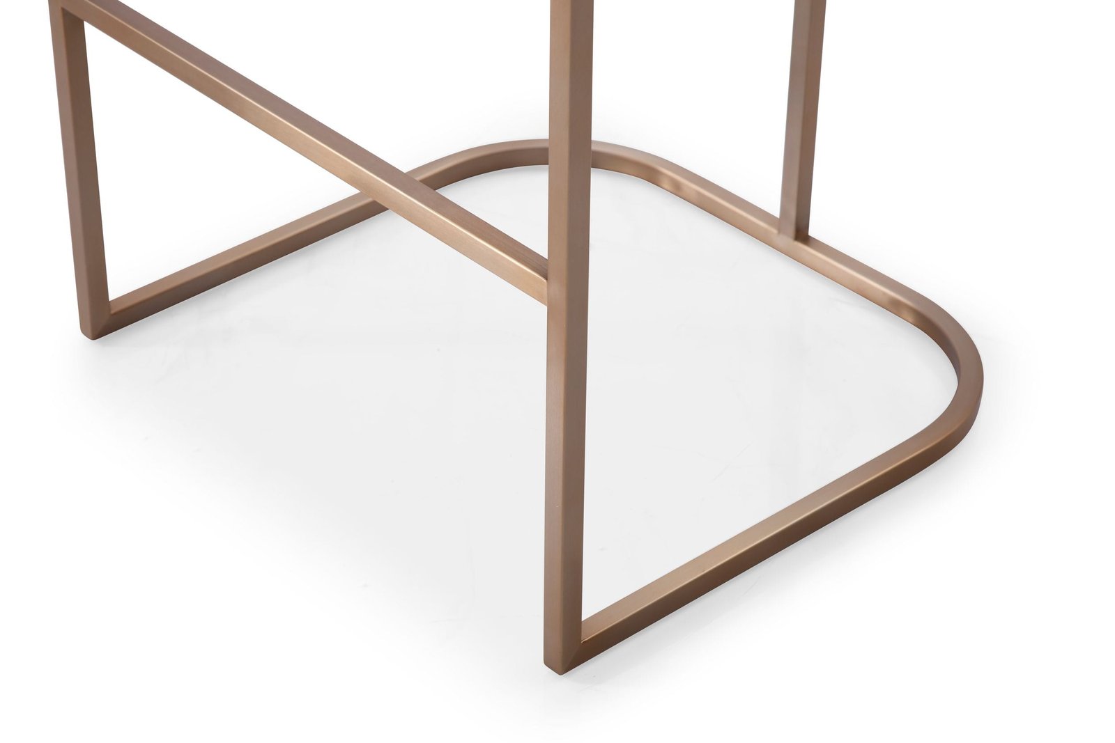 Modrest Yukon - Modern White Fabric & Brushed Bronze Bar Chair - Image 4