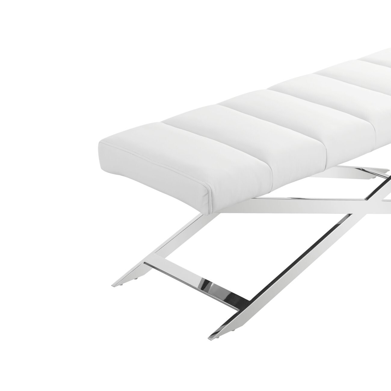 Modrest Xane - Contemporary White Vegan Leather Bench - Image 3
