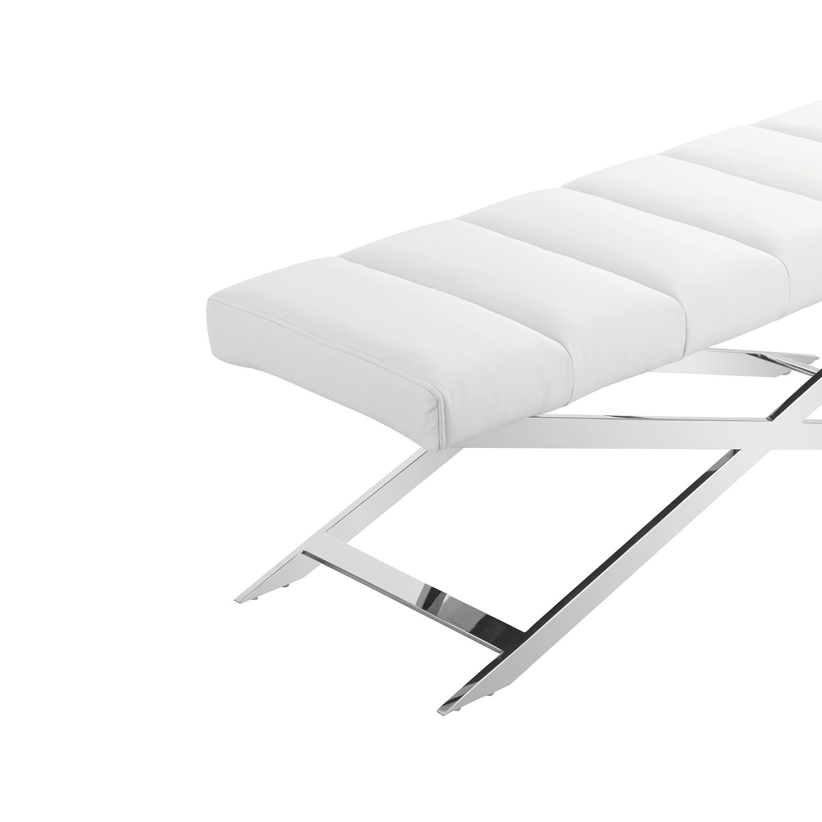 Modrest Xane - Contemporary White Vegan Leather Bench - Image 3