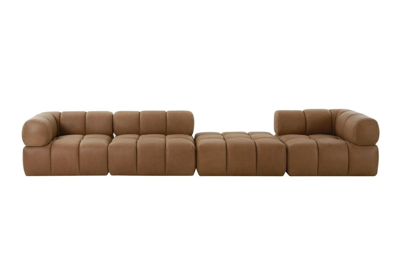 Divani Casa Everest - Modern Brown Leather Modular Corner Sectional Seat - Image 3