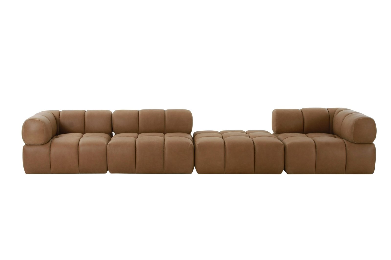 Divani Casa Everest - Modern Brown Leather Modular Armless Sectional Seat - Image 2