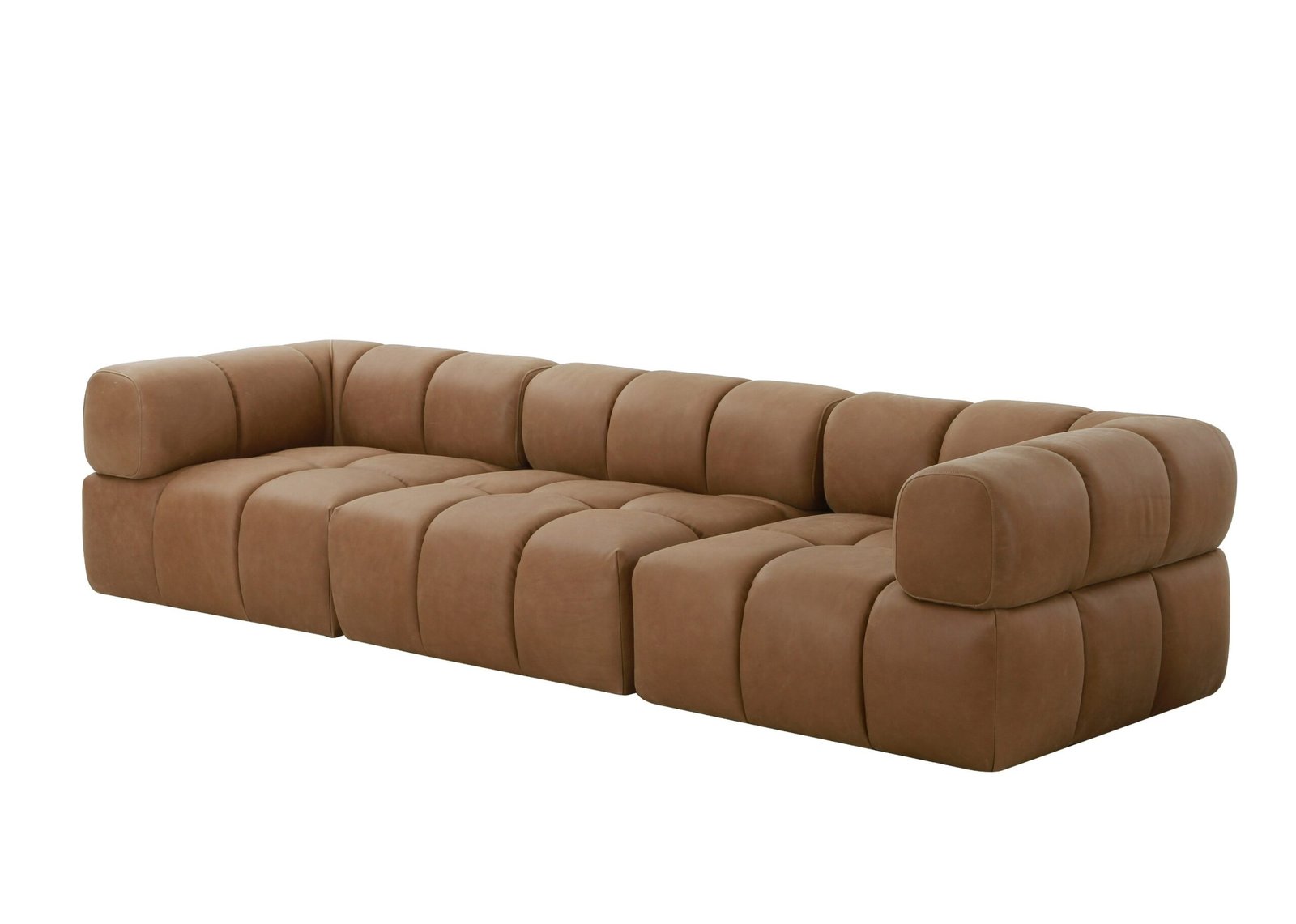 Divani Casa Everest - Modern Brown Leather Modular Armless Sectional Seat - Image 3
