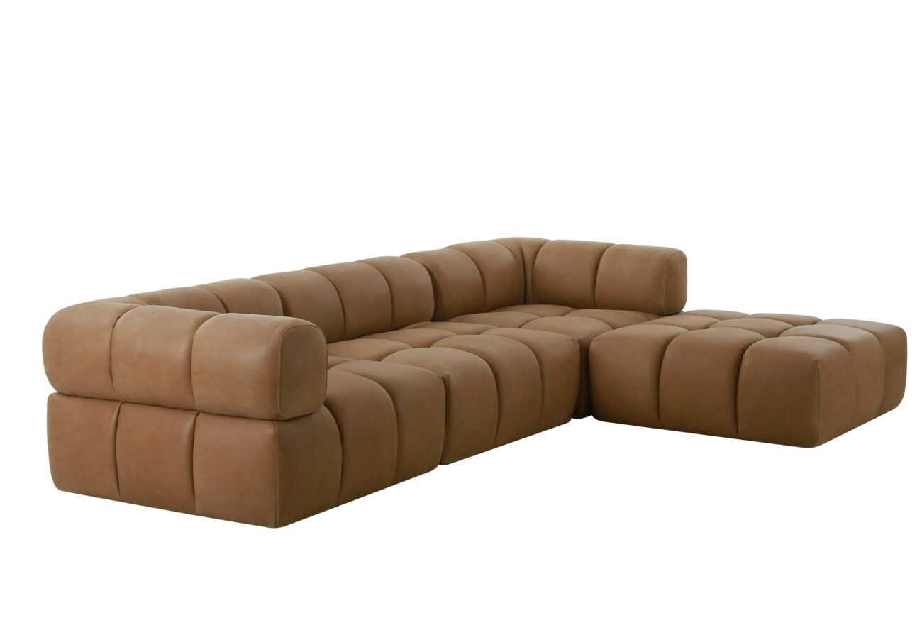 Divani Casa Everest - Modern Brown Leather Modular Corner Sectional Seat - Image 4